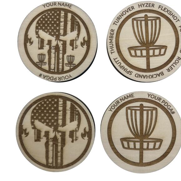 Disc Golf Mini Personalized Wood Laser Engraved Bottle Opener 4" - Picture 1 of 7